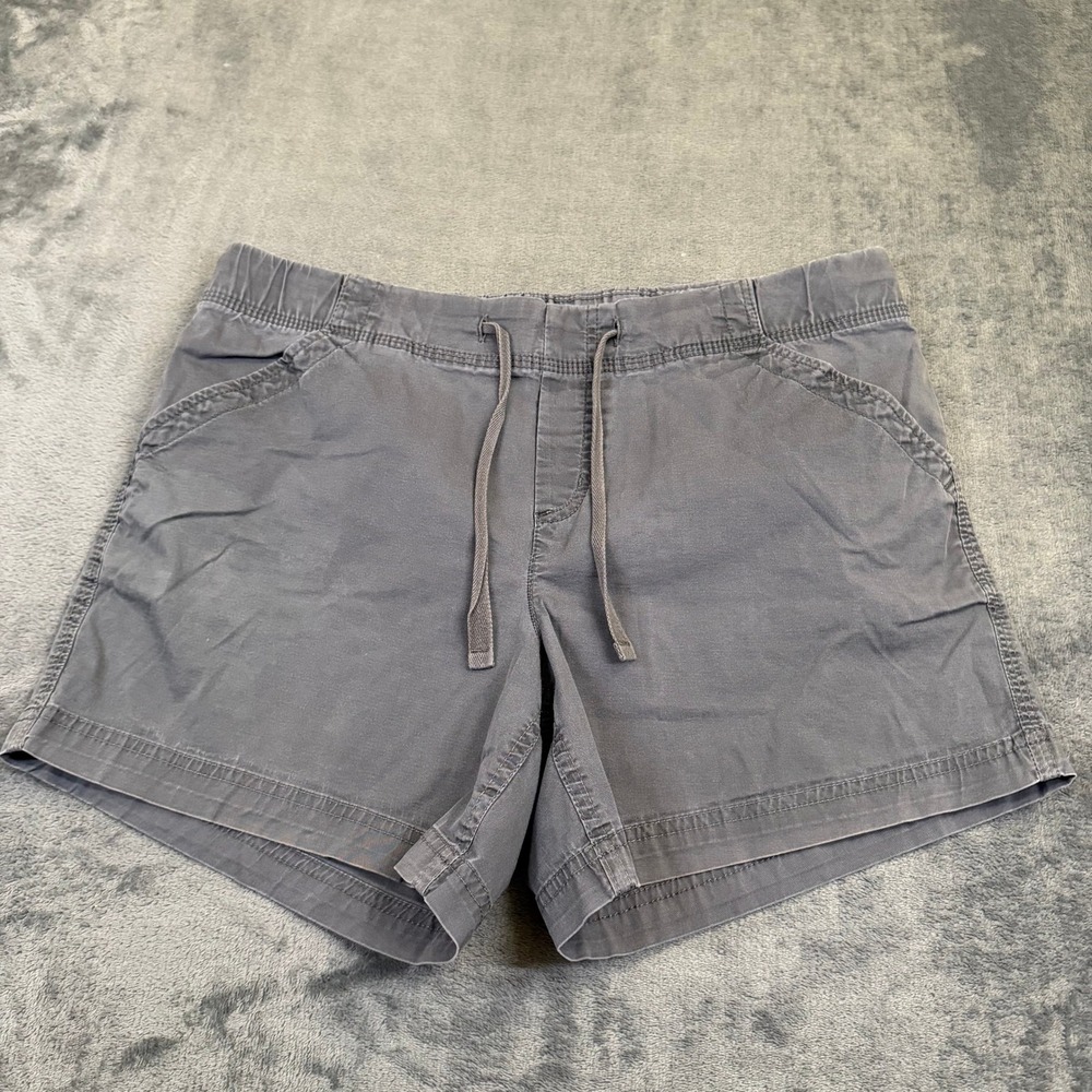 Eddie Bauer Specially Dyed Shorts Womens Size 6 Gray‎ Elastic Waist Drawstring